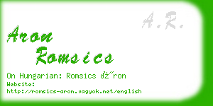 aron romsics business card